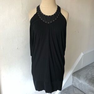Reiss 100% Rayon Studded Neck Low Armhole Tunic